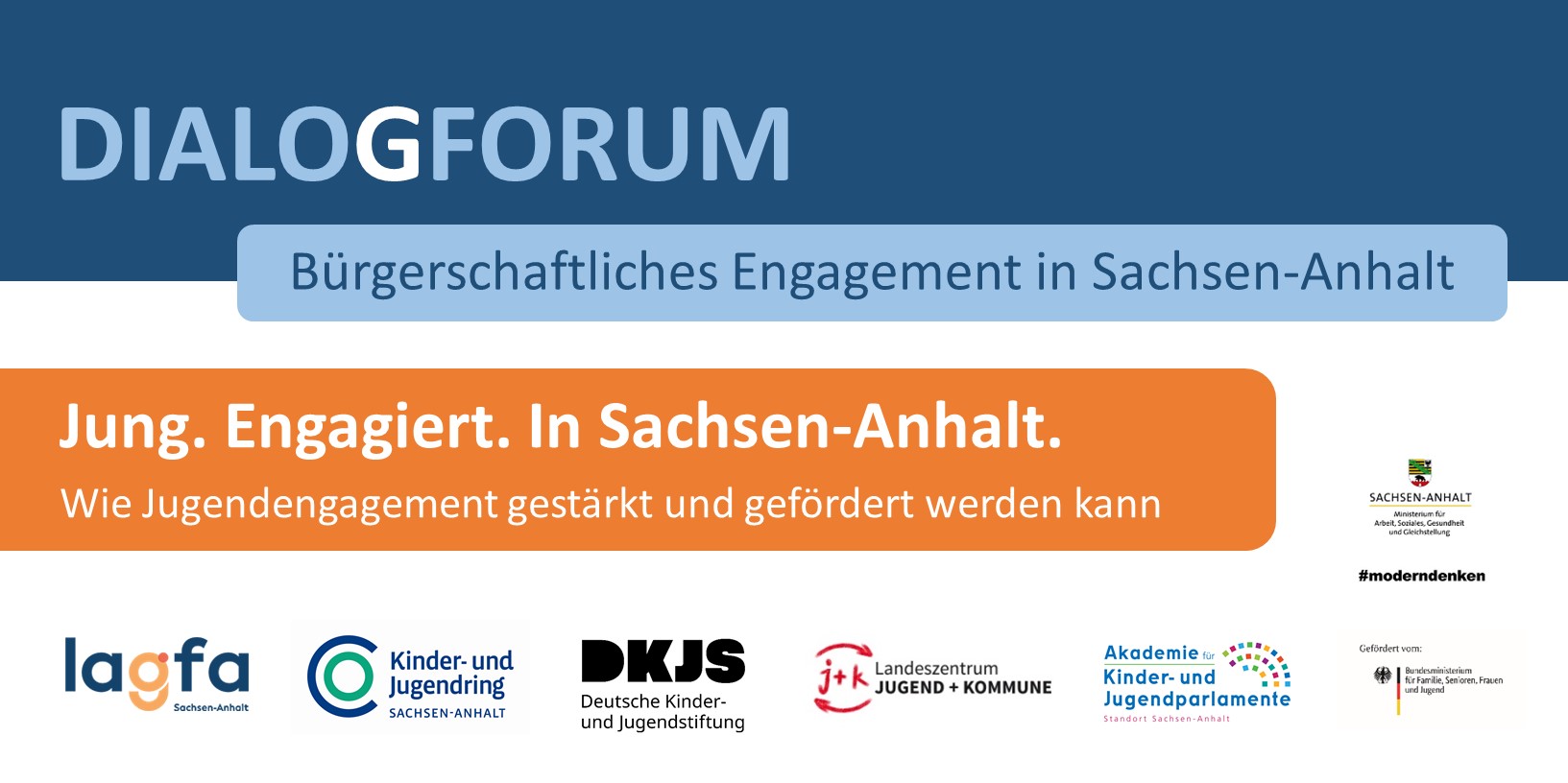 Titel des Dialogforums und Logos der Veranstaltenden